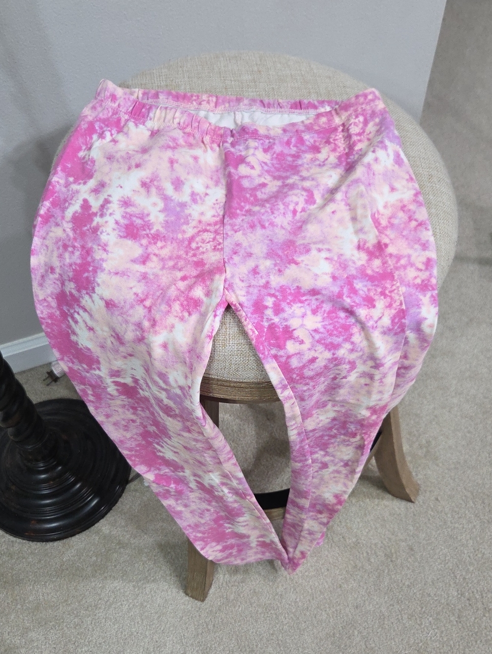 Cat & Jack Pink and White Tie-Dye Leggings